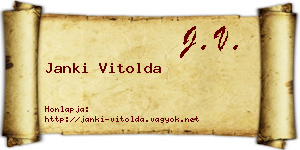 Janki Vitolda névjegykártya